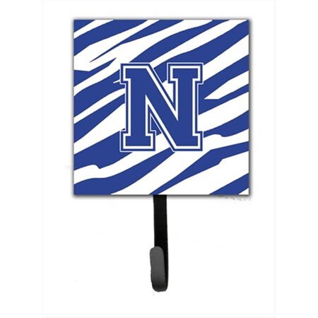 Carolines Treasures Letter N Initial Tiger Stripe Blue And White Leash Holder Or Key Hook CJ1034-NSH4